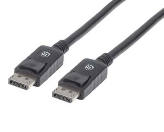 Cable Displayport 4K MANHATTAN, 2 m, DisplayPort, DisplayPort, Macho/Macho, Negro