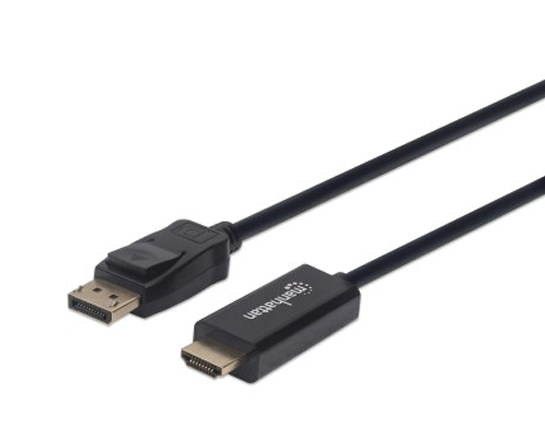 Cable DisplayPort a HDMI MANHATTAN 152679, 1,8 m, DisplayPort, HDMI, Negro, Macho/Macho